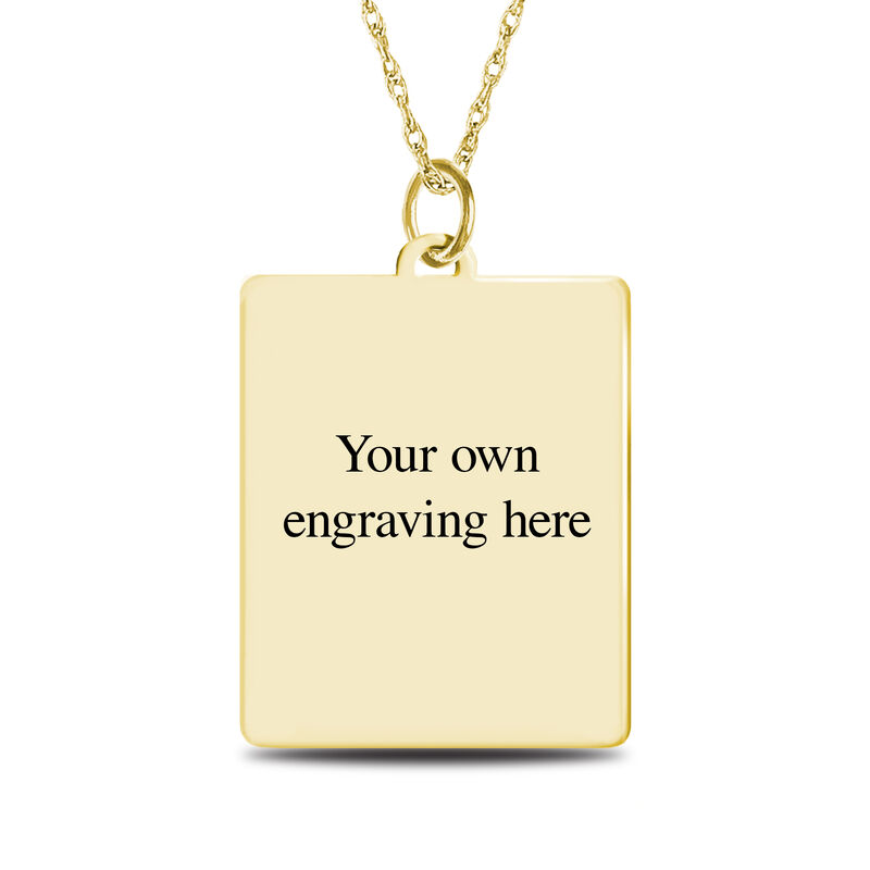 Diamond Cut Square Photo Pendant in 10k Rose Gold image number null